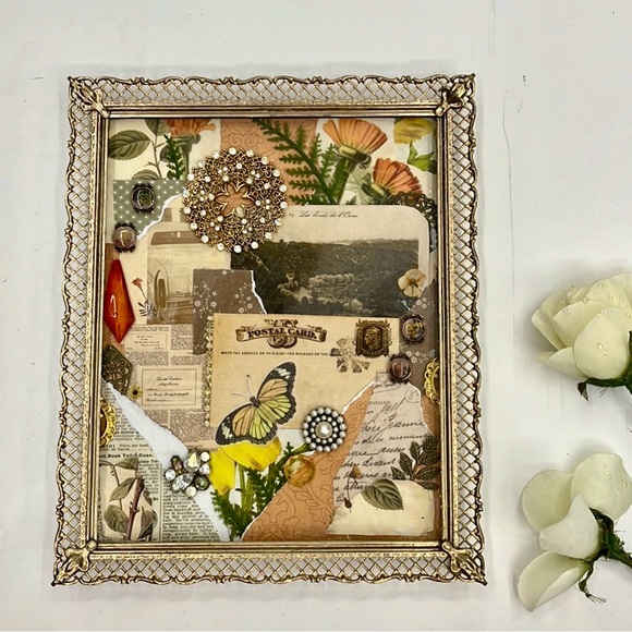 Other - Vintage Maximalist MCM Decor Orange Floral